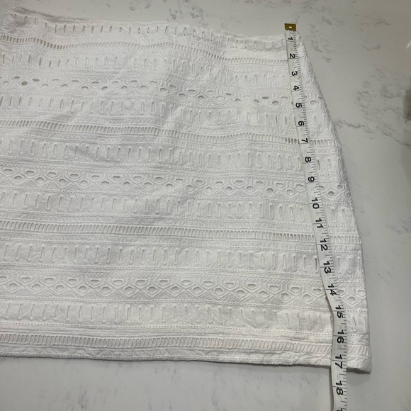 GAP Elegant White Eyelet A-Line Skirt - Picture 3 of 14